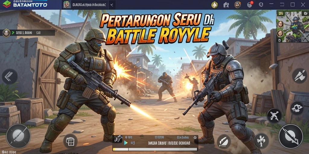 Screenshot gameplay BATAMTOTO menampilkan intensitas pertempuran Battle Royale.