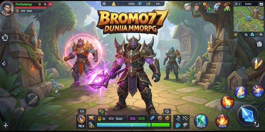 Screenshot utama BROMO77 menunjukkan aksi seru dalam pertempuran MMORPG.