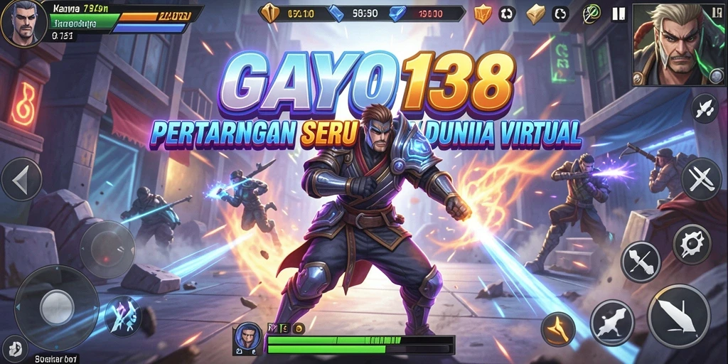 Screenshot menunjukkan aksi pertarungan penuh energi dalam GAYO138.