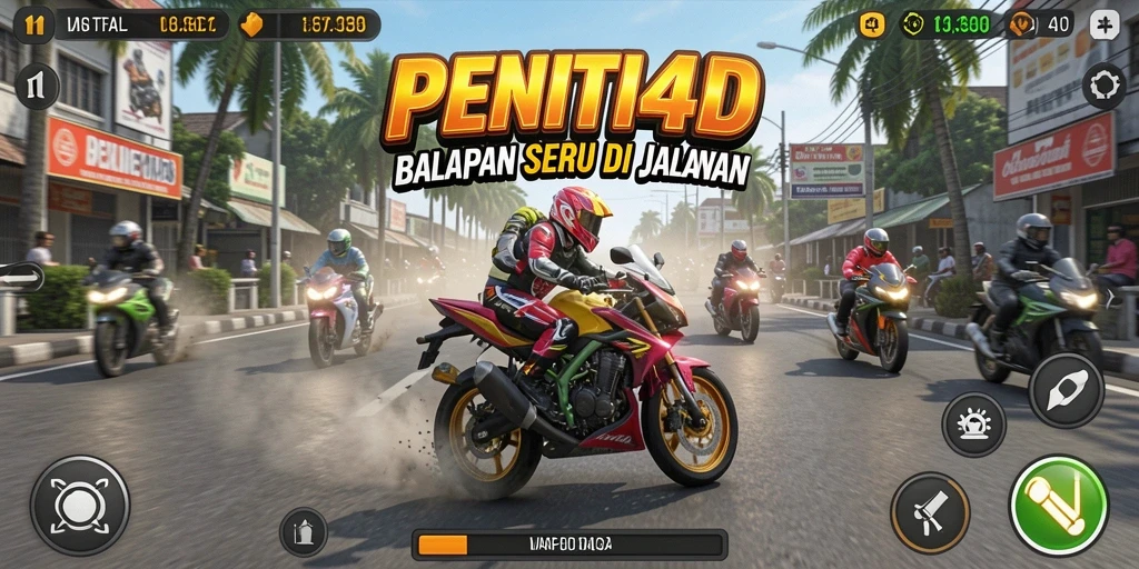Gameplay seru balapan motor di PENITI4D.